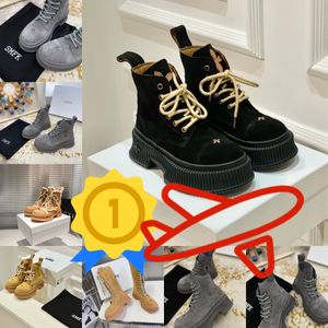 2024 Botas de diseñador Popular Women Women Short Booties Tobillo Boot de lujo Fiesta de la mujer Tacón grueso Talillo 35-40 Ciencias del desierto SMFK Gai Envío gratis