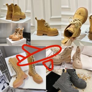 2024 Designer laarzen populaire vrouwen korte booties boot luxe zolen dames feest dikke hiel maat 35-40 wandel woestijn smfk gai