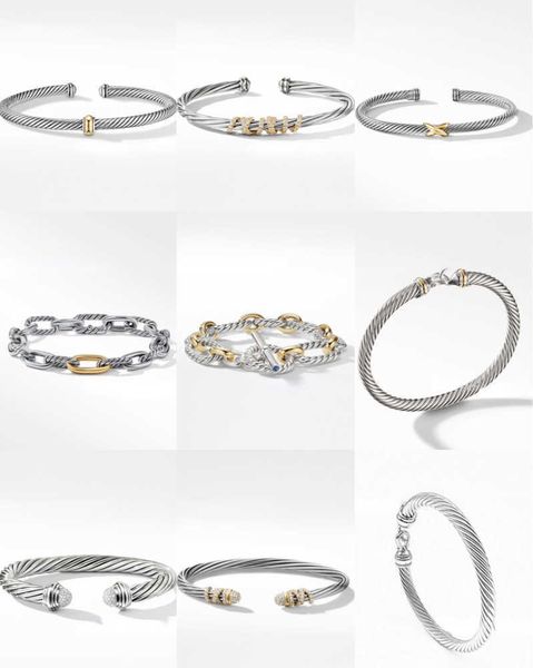 2024 Designer Bracelet Dy Luxe Designer Twisted Pearl Head Hommes Femmes Mode Polyvalent Twist Bracelets Bijoux Platine Plaqué Cadeaux De Mariage DY