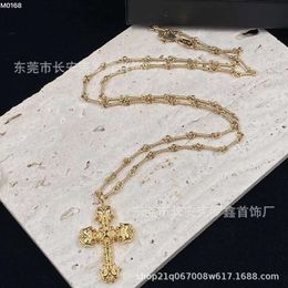 2024 Designer Merk Cross CH Ketting voor Vrouwen Luxe Chromes Gouden Vlam Hanger Bamboe Ketting Mannen Paar Hip Hop Veelzijdig Hart Klassieke Sieraden Halsketting LSX3