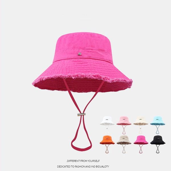 Chapeau seau de styliste pour femmes, casquette effilochée, Bob à large bord, ajusté pour l'été, pêcheur, plage, excellent en ligne, 2024