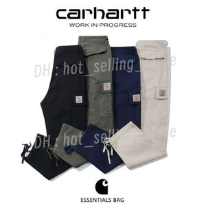 2024 Designer Carhart Pant Carharrt Trendy Kaha T Pantalon de travail lavé à carreaux en pur coton multi-poches pour pantalons décontractés pour hommes 14