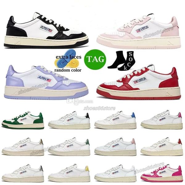 2024 Designer Casual Chaussures Marque américaine Autrys Rose Pink Panda Skating Low Mocassins Autri Médaillé Bicolore Action Sports Top Low Hommes Femmes Sneaker Haute Qualité