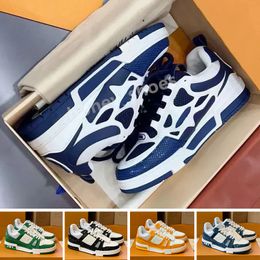 2024 Diseñador Zapatos casuales Hombres Zapatillas de deporte Plataforma de goma Entrenadores de cuero genuino Zapatilla de deporte Multicolor con cordones Zapatos de skate Moda Zapato para correr 36-45 H91