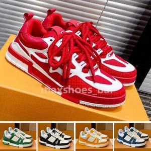 2024 Diseñador Zapatos casuales Hombres Zapatillas de deporte Plataforma de goma Entrenadores de cuero genuino Zapatilla de deporte Multicolor con cordones Zapatos de skate Moda Zapato para correr 39-45 m23