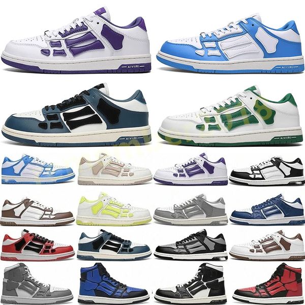 2024 Designer Chaussures décontractées Skel Top Low Bone en cuir baskets squelette bleu rouge blanc noir vert gris hommes femmes de formation d'extérieur 36-45 R31