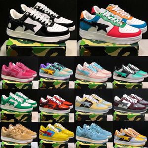 2024 Designer Casual Sk8 Sta Chaussures Gris Noir Stas SK8 Couleur Camo Combo Rose Vert ABC Camos Pastel Bleu Cuir Verni Avec Chaussettes Plateforme