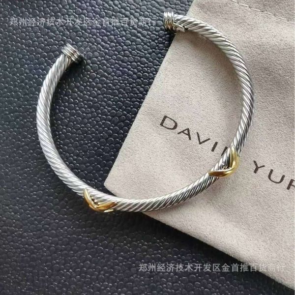 Bracelet de bijoux de créateur David Yuman, populaire, torsadé, Double x ouvert, 2024