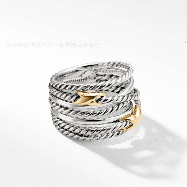 2024 Designer David Yuman Bijoux Bracelet Xx 925 Sterling Silver Multi Layer Twisted Wire Ring