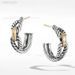 2024 Designer David Yumans Yurma Bijoux Bracelet XX 925 Boucles d'oreilles à double torsion en argent sterling
