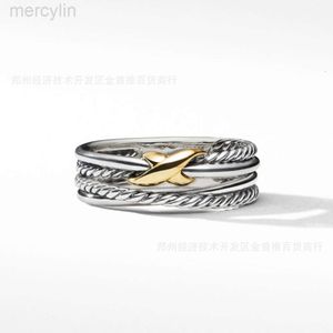 2024 Designer David Yumans Yurma Bijoux Bracelet XX 925 STERLING Twisted Cross x Ring Ring Classic