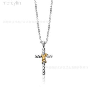 2024 Designer David Yumans Yurma Bijoux Bracelet xx Gold and Silver Cross Pendante Plavicule chaîne rapide