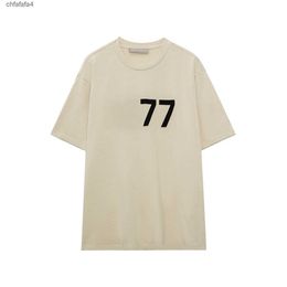2024 Designer ESS Compound Line reliëf driedimensionale letter afdruk High Street Round Neck korte mouw T-shirt mist mode trend paar scyz scyz