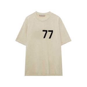 2024 Designer ESS composé Ligne en relief en trois dimensions lettre imprimé High Street Round Nou à manches courtes T-shirt Fog Fashion Trend Couple