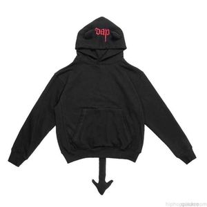 2024 Designer Fashion Clothing Mens Sweatshirts Hoodies Trippie Redd Demonen bij Play Black Hoodie Oxhorn Tail Spoof Sweater