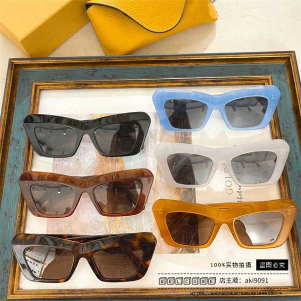 2024 Diseñador Moda del nuevo diseñador de lujo Luo Yijia's Sun Glasses Cat's Eyes en forma de mariposa Fotos de la calle en línea Red Ins Las mismas gafas de sol LW400361