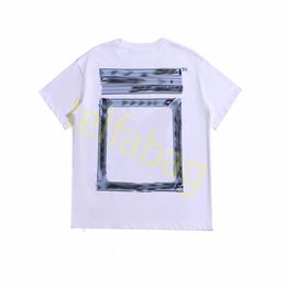 2024 Designer Fashion ofs Flower Fashion Heren en Dames Casual Harajuku Pullover Street Sports Shirt Men's T-shirt met een vooringenomenheid naar wit