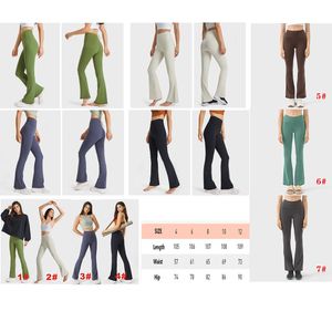 2024 Designer Flare Yoga Leggings pour femmes beurre doux taille haute pantalon extensible entraînement pantalon actif haute élastique mode sport pantalon décontracté avec poches