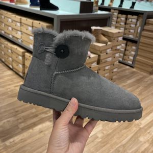 2024 designer pluizige snowboots mini kid winter ug australië tasman platform ug laars bont slipper enkel wollen schoenen schapenvacht leer casual buiten 10A