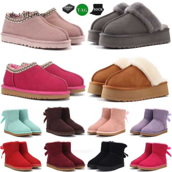 2024 Diseñador Fluffy Snow Uggg Boots Ug Mini Mujeres Invierno Uglies Australia Tasman Plataforma Ug Boot Fur Slipper Tobillo Zapatos de lana Sheepsk 216