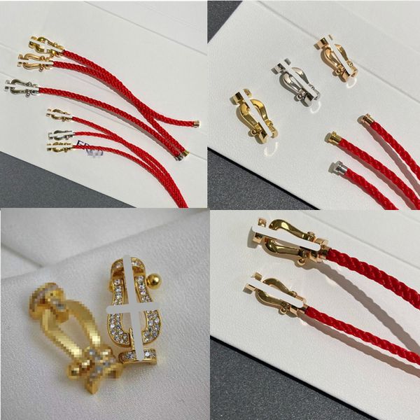 2024 Designer FR Fashion Classic Red Rope Charm Bracelet For Women Men Bracelet 925 Silver Horseshoe Forme adaptée aux amateurs de billard