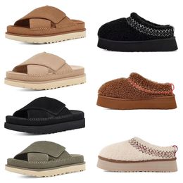 2024 Diseñador Goldenstar Zapatillas Boston Zuecos Golden Star Beach Sandal Cross Slides Mujeres Hombres Tazz Tasman Mostaza Semilla Castaño Plataforma de invierno Sandalias Pantoufle