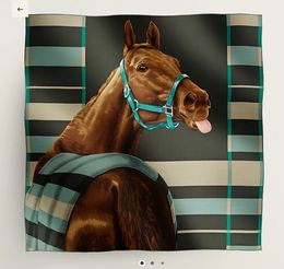 2024 Designer H Scarf H Châle 100% Twill Silk Hand Rolled Swarf Luxury Spring and Summer Large Cashmere Châle Horse Head H Square Square Todin 90 * 90cm