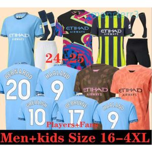 2024 Designer Haaland Mannester Grealish Soccer Jerseys de Bruyne Foden specialpl 24-25 Men Kids Kit City Terling Mans Cities Mahrez G.Jesus Shirts