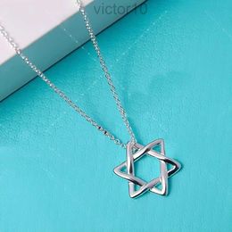 2024 Designer Hexagram Ketting T Familie Meisje David Ster Platina Puur Zilver 925 Hanger Kraag Ketting Zeshoekige Persoonlijkheid