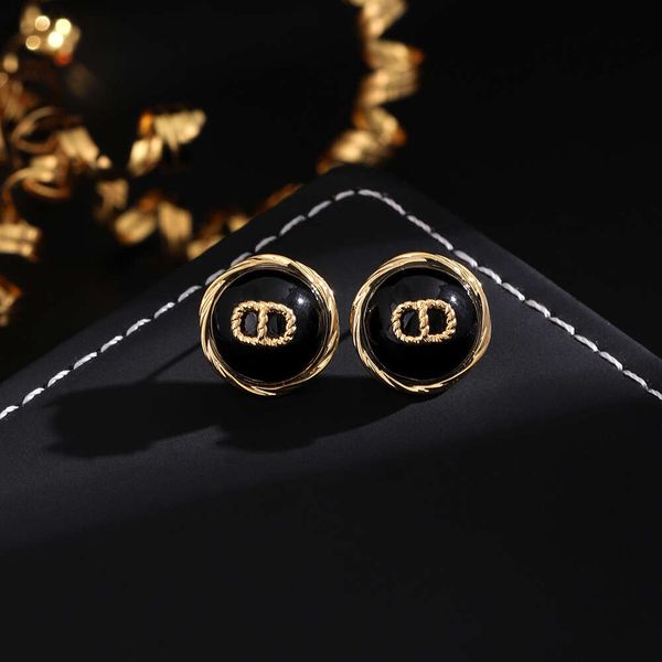 Boucles d'oreilles de styliste de haute qualité, diamant unique rond noir avec blanc, bijoux pour femmes, cadeau de Festival, 2024