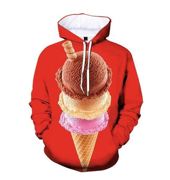 2024 Designer Sweats à capuche Hommes Femmes Sweat à capuche Ice Cream 3D Sweat-shirt de mode surdimensionné H2Y Sweat à capuche à manches longues Taille OK019