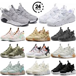 2024 Designer Huarache Craft Heren Dames Loopschoenen Sneaker Triple Zwart Wit Kokosmelk Licht Zilvergrijs Heren Trainers Sport Sneakers 36-45