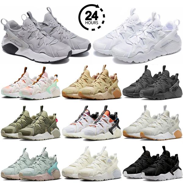 2024 Designer Huarache Craft Hommes Femmes Chaussures de course Sneaker Triple Noir Blanc Lait de coco Lumière Argent Gris Hommes Baskets Sports Baskets 36-45