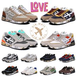 2024 Diseñador Italia Premiatas zapatos Men Mujeres zapatillas de deporte genuinas Nuevas zapatillas de zapatillas Vintage Pareja de arroz con zapatillas para correr zapatillas casuales Lucy 6176