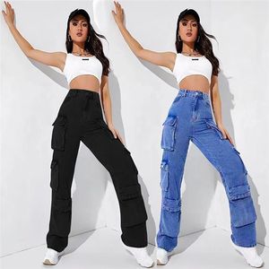 2024 Jeans de designer pour femmes Blue High Taist Plus taille 3xl Pantalons denim Poches vintage