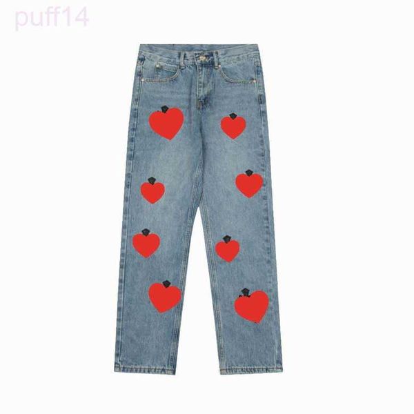 2024 Jeans de créateur pour femmes hommes font des pantalons de mode lavés à l'ancienne Pantalons droits Coeur Lettre Imprime Chromees Casual Style Long Bas S-XL LVGY