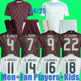 2024 Designer Jerseys Mexico voetbaltrui thuis weg Raulchicharito Lozano Dos Santos Club voetbalshirt Kids Kit H. Lozano Men Sets Uniformen Fans Player -versie