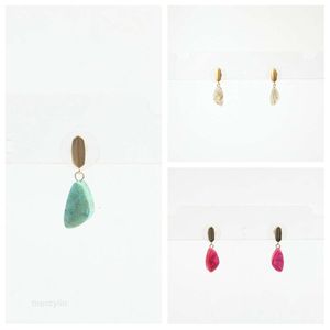 2024 Designer Kendrascott Jewelry Bijoux quotidien Ks Ks Ivy Droplet en forme de lapis lazuli malachite rose coquille d'oreilles Multi couleur