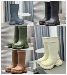 2024 Designer Kids Crocse Echo Clog Summer Tall Rain Boots Knee-High Round Toe 6cm Platform Rubber Sole Unisexe Fashion Casual Couple Coaster Factory Footwear