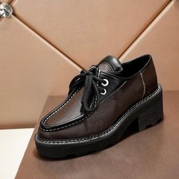 2024 Muisseaux de créateurs Chaussures décontractées Beaubourg plate-forme Derby en cuir chaussures à lacets en caoutchouc Edge surélevé Classic Penny Loafer taille 35-42