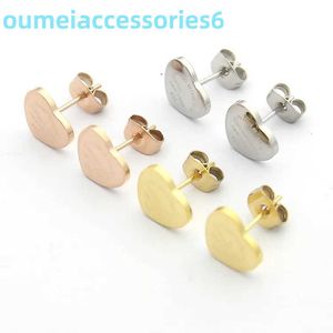 Pendientes con pasador de joyería de marca de lujo, tachuelas simples de Color dorado/sier/rosa, completo como regalo de boda y Navidad, 2024