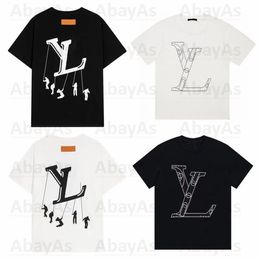 2024 Designer Luxe Heren Dames T-shirt Zomer Louisely T-shirt Hoge Kwaliteit Tees Tops Voor Heren Dames 3D Letters Monogram T-shirts Shirts Sviutonly Vittonly