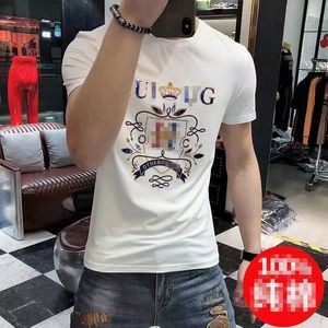 2024 Designer Designer Men's and Women's T-shirt Letter Lamined Gedrukte korte mouw Casual T-shirt 100% katoenen top ademend en zacht 25