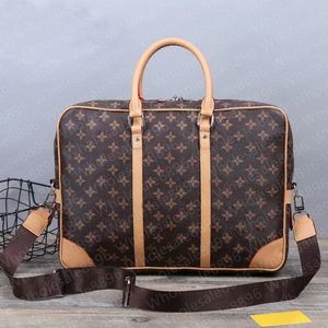 2024 Designer Hommes Porte-documents à bandoulière Noir Marron Sac à main en cuir de luxe Homme d'affaires Sac pour ordinateur portable Sacs Messenger 4 couleurs avec sac à poussière