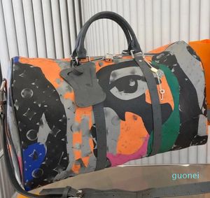 2024 Designer Hommes Femmes Mode Grande Capacité Fermeture Éclair Ouverte Et Fermer Toile Enduit En Cuir Main Épaule Bandoulière Sac De Voyage