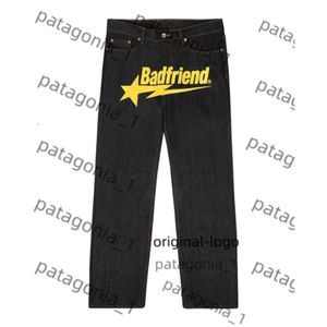 2024 Designer Mens Jeans Y2K Jeans Badfriend Hip Hop Lettre imprimé Black Pant