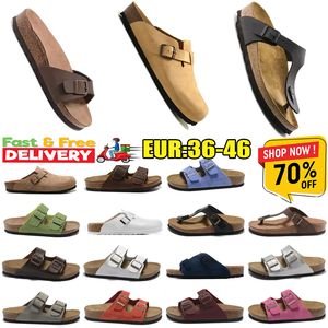 2024 Designer Mens Slippers Sandal Clogs Sandals Mences Femmes Black Blanc Rose Pinie en cuir Plate-forme de boucle en cuir Falt Slides Nouveau style Taille 36-46