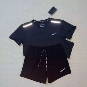 2024 Designer Mens Tracksuitset Zwart wit blauw grijs T-shirt Shorts Set luxe logo jogging sport suit maat m-4xl groothandel