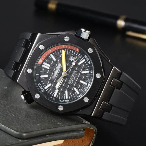 2024 Diseñador Reloj para hombre Reloj de pulsera de marca con bisel hexagonal de cuarzo de alta calidad Correa de goma de moda Relojes deportivos Relojes modernos
