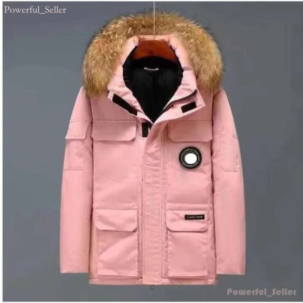 2024 Diseñador para hombre para mujer Canadas Goose Puffer con capucha Chaqueta con capucha Invierno Grueso Abrigos cálidos A prueba de viento Bordado Carta Streetwear Mujeres Canadas Goose Down Coat 9709